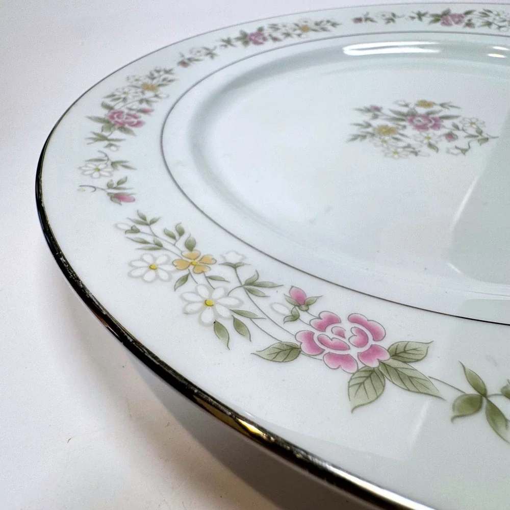 Lenox Replacement Plate Meadow Pinks Collection Porcelain Platinum Trim Japan